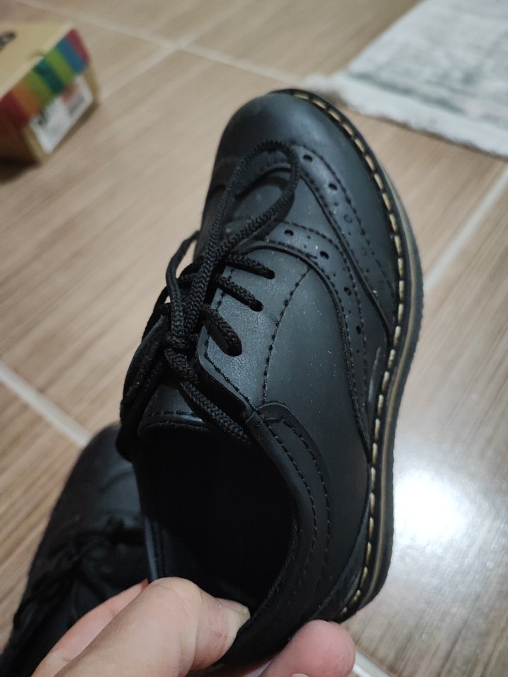 Siyah Bağcıklı Erkek Çocuk Oxford Ayakkabı - Görsel 3