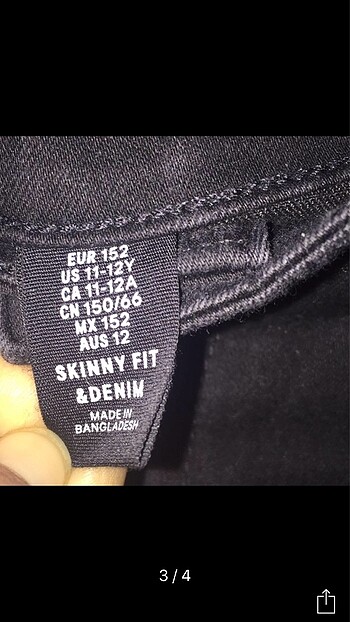 11-12 Yaş Beden H&M jean