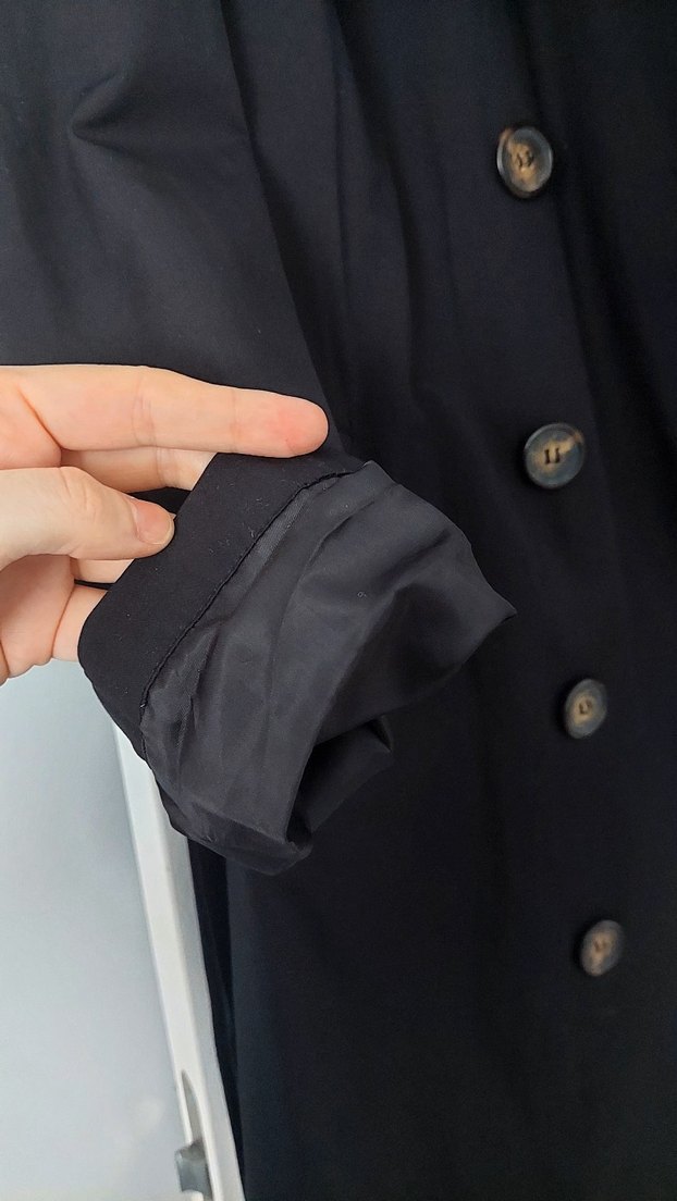 Siyah Uzun Kadın Trençkot - Görsel 4