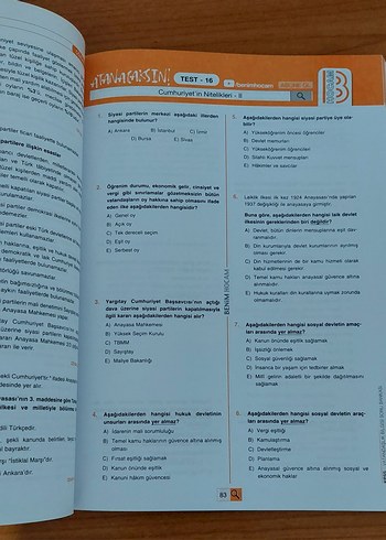 Benim Hocam KPSS 2021 Vatandaşlık Soru Bankası - Görsel 2