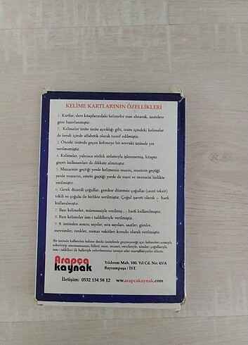 ARAPÇA KELİME KARTLARI