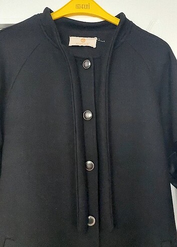 Deri Detaylı Kaşe Kaban - Görsel 5