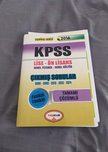 Beden KPSS Lise-Ön Lisans Çıkmış Sorular Kitapçığı 2016