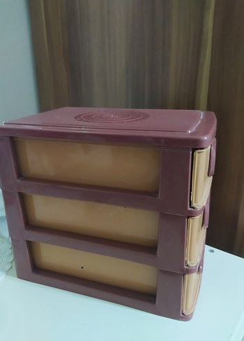 Kahverengi Plastik 3 Çekmeceli Düzenleyici - Görsel 2