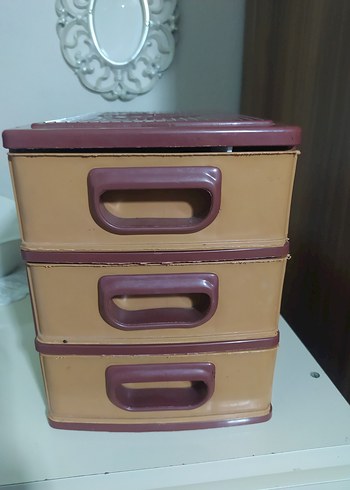 Kahverengi Plastik 3 Çekmeceli Düzenleyici - Görsel 3