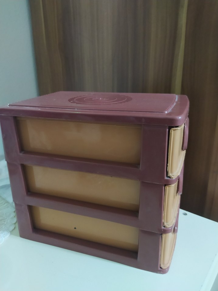 Kahverengi Plastik 3 Çekmeceli Düzenleyici - Görsel 2