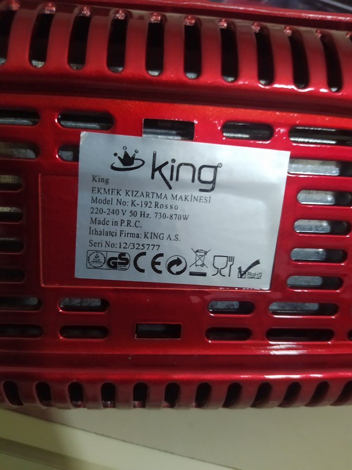 King K-192 Rosso Ekmek Kızartma Makinesi - Görsel 4