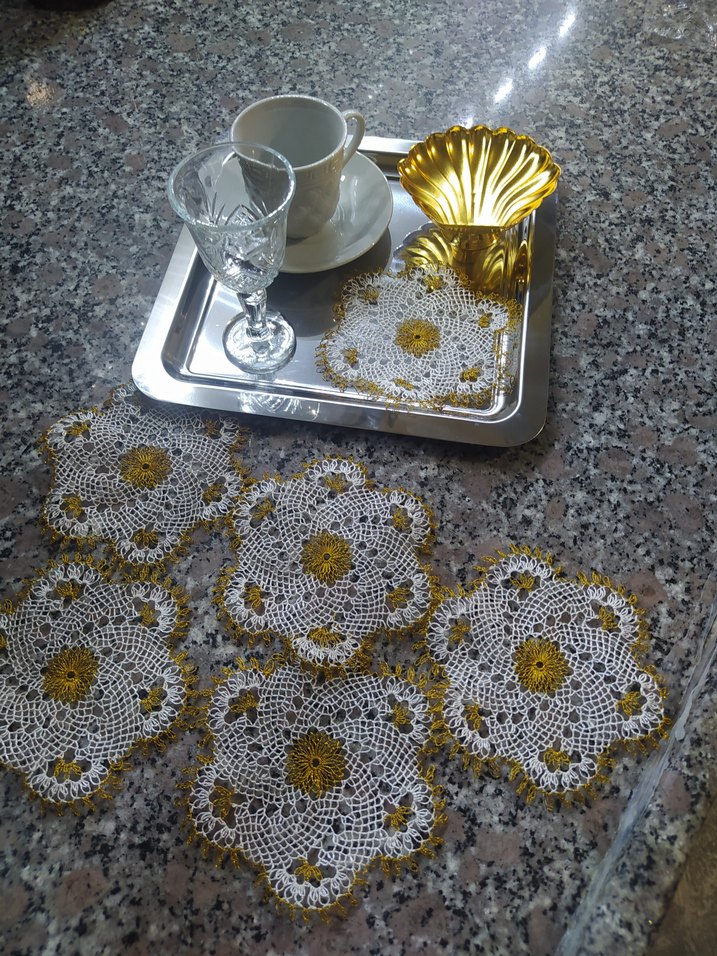 İşlemeli Beyaz Modern Klasik Tabak Altlığı ine oyasi - Görsel 4