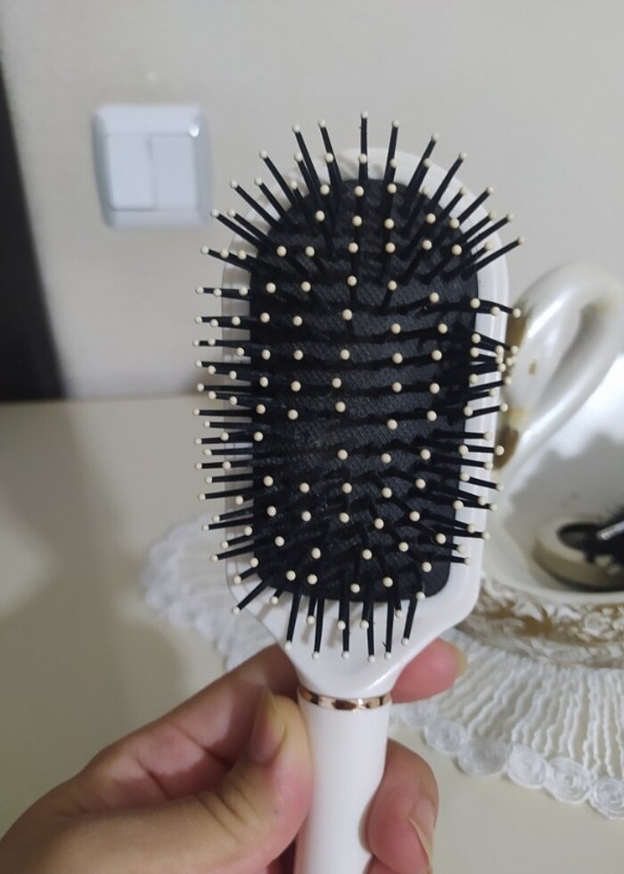 Avon eski çiçekli saç tarağı ve fırçası  - Görsel 4