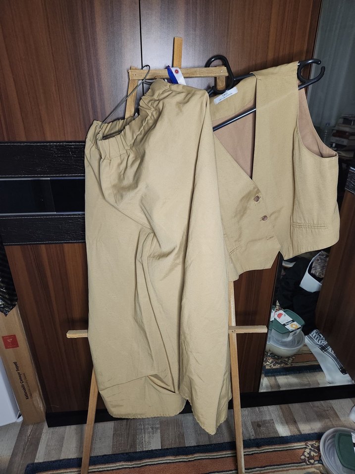 Bej Midi 
Keten Etek - Görsel 2