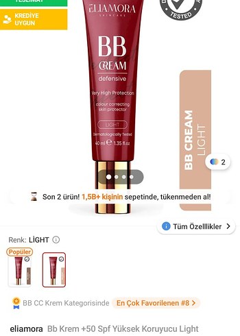 Renkli BB Krem - Yüksek Koruma - Görsel 2