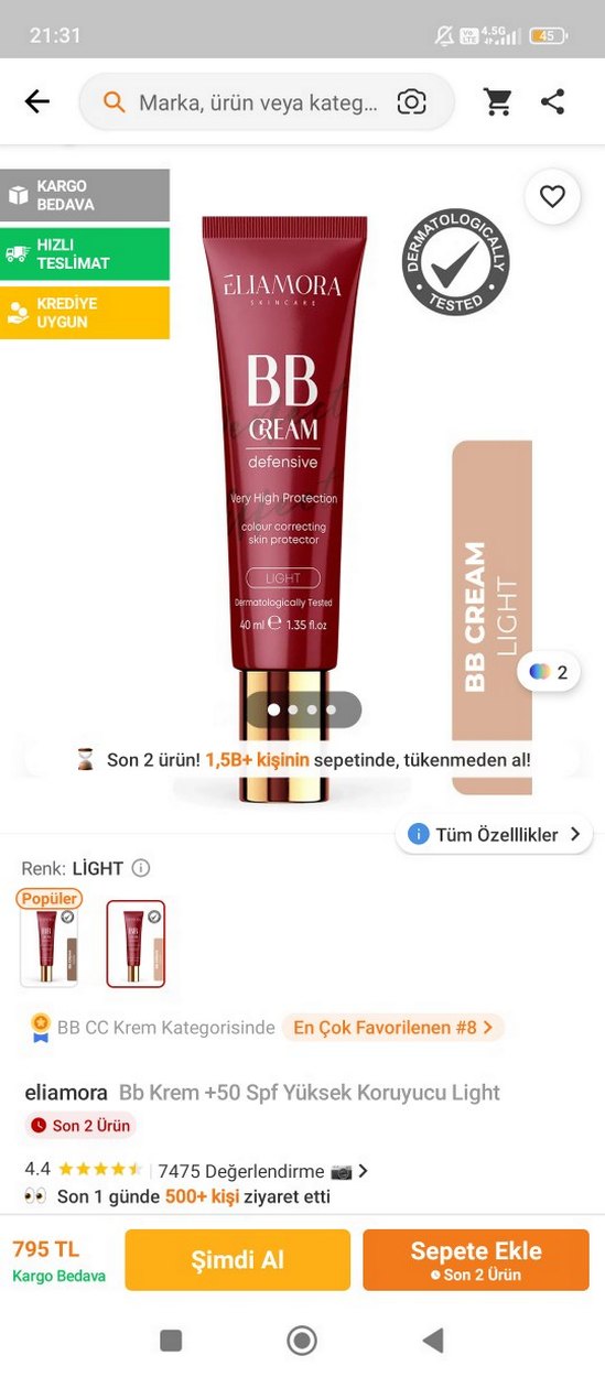 Renkli BB Krem - Yüksek Koruma - Görsel 2