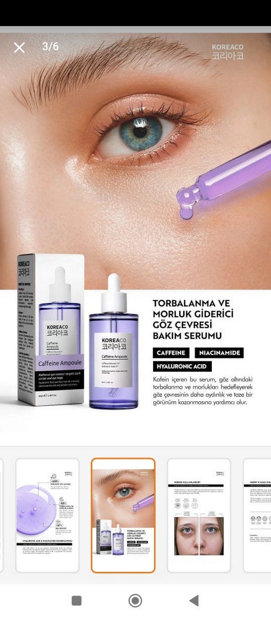 KOREACO Kafein Ampul 50ml - Vegan Anti-Aging Serum - Görsel 3