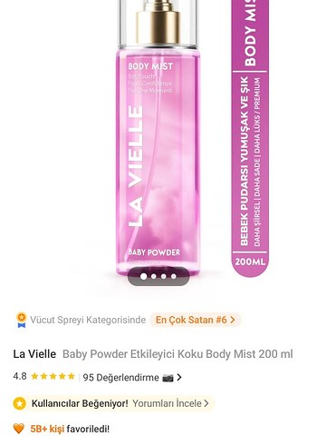 La Vielle Bebek Pudrası Vücut Spreyi 200ml - Görsel 2