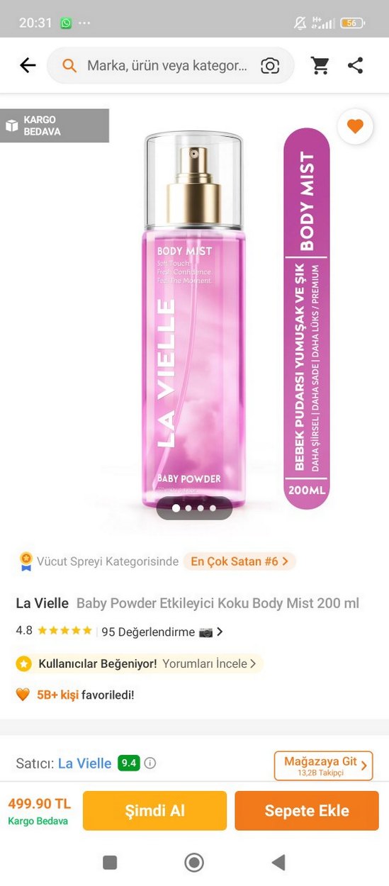 La Vielle Bebek Pudrası Vücut Spreyi 200ml - Görsel 2