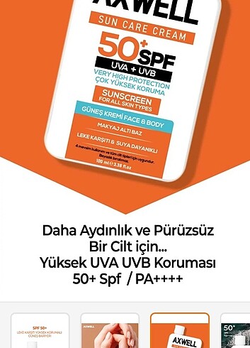 Axwell güneş kremi  - Görsel 4