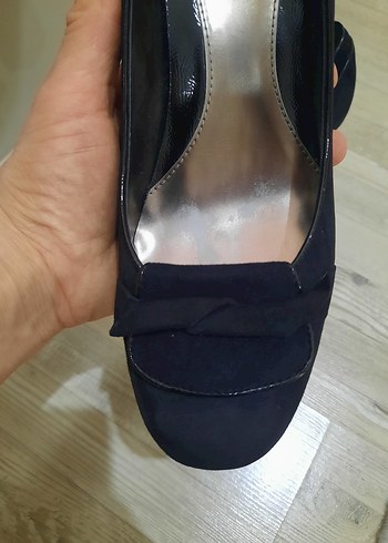 Diğer Siyah Süet Tokalı Klasik Topuklu Stiletto