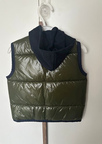 Koyu Yeşil Fermuarlı Erkek Çocuk Yeleği - Görsel 2