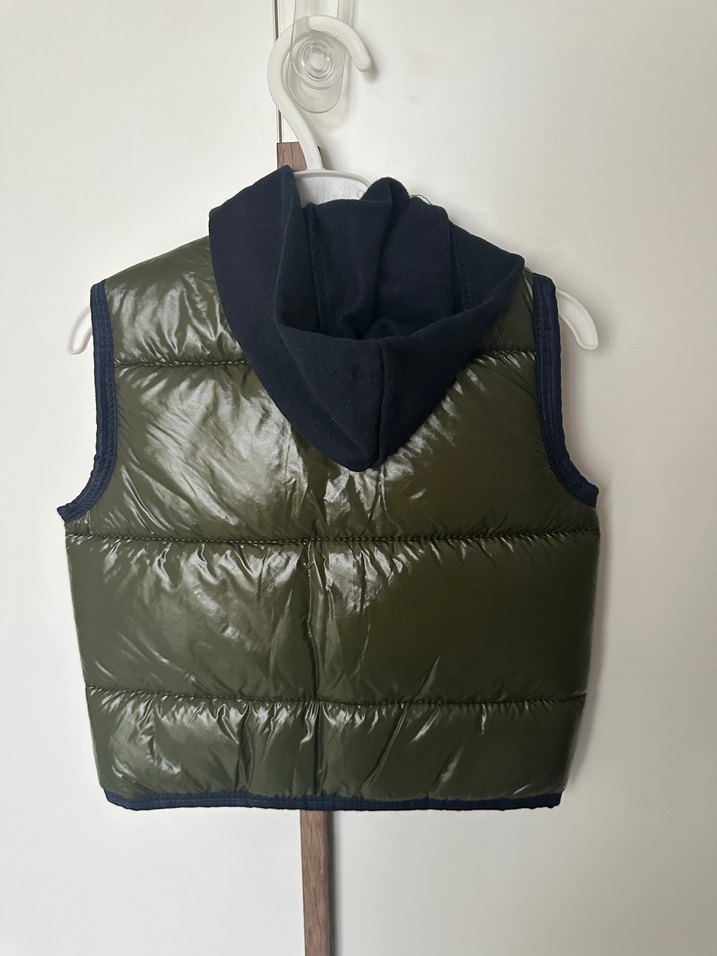 Koyu Yeşil Fermuarlı Erkek Çocuk Yeleği - Görsel 2