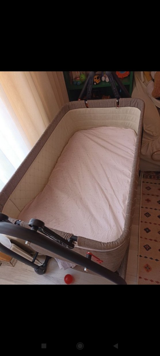 Açık Kahverengi Bebek Beşiği ve Sepeti - Görsel 4