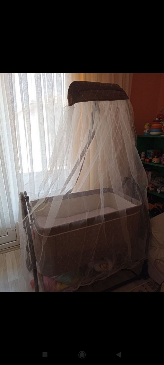 Açık Kahverengi Bebek Beşiği ve Sepeti - Görsel 2