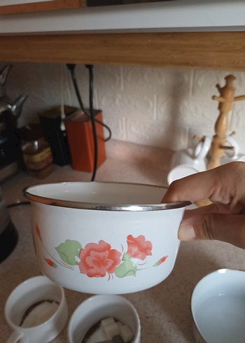 Çiçek Desenli Renkli Seramik Kase - Görsel 6