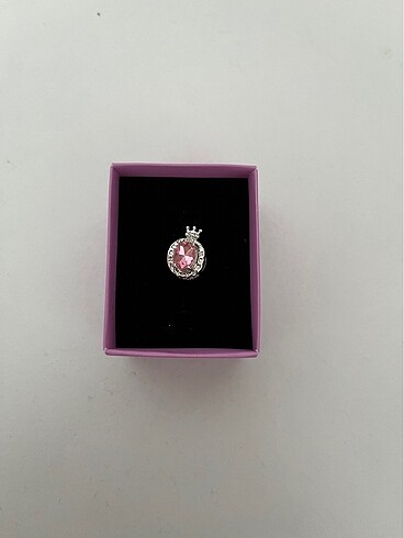 Pandora pembe taç charm