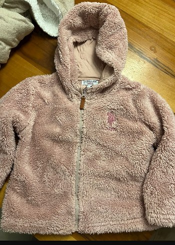 Kız Çocuk Kapüşonlu Peluş Ceket