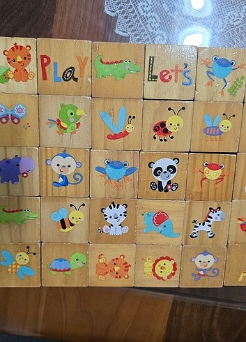 Fisher Price 30 parça ahşap küp seti
