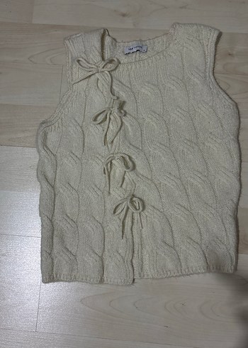 LC Waikiki Ekru Orgu Kolsuz Triko Ust
