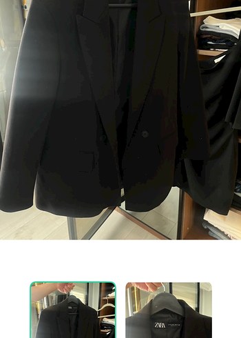 Zara Siyah Oversize Blazer Ceket