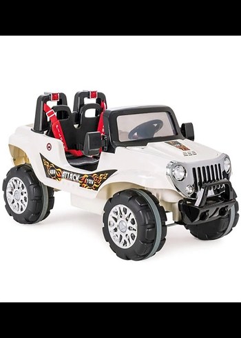 Beyaz Çocuk Akülü Jeep Arabası