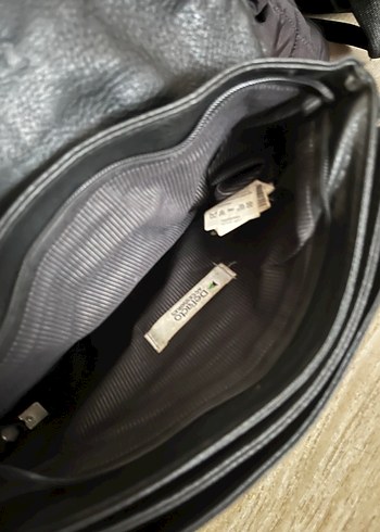 Siyah Deri Yılan Desenli Tokalı Kadın Çanta - Görsel 2