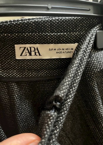 Gri Keten Pilili Uzun Etek - Görsel 5