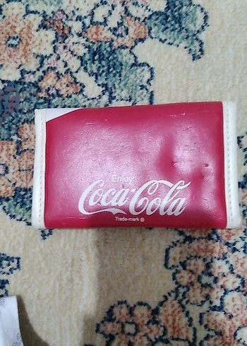 Diğer Kırmızı Deri Coca-Cola Baskılı Cüzdan