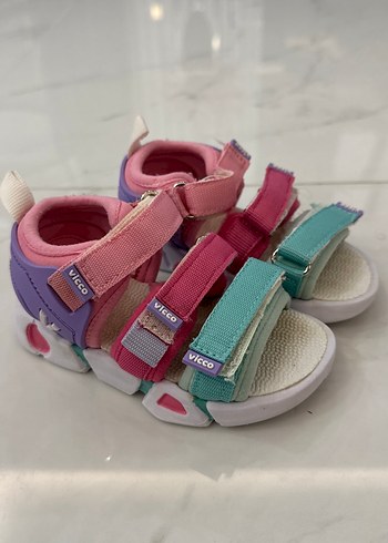 Vicco kız Çocuk Çok Renkli Cırtlı Sandalet