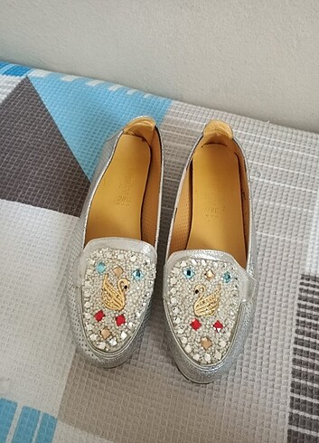 Diğer Taşlı silver kadın babet 