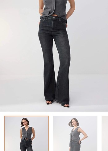 Trendyol & Milla Koyu Siyah Yuksek Bel Denim Jean