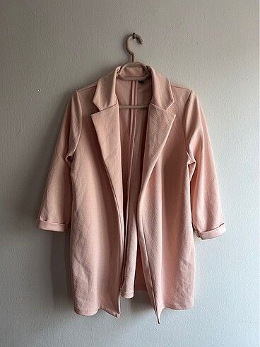 Pudra renkli blazer