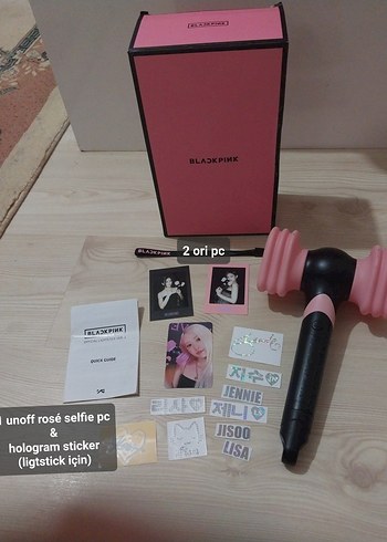 Bp lightstick+2 ori pc+1 unoff pc&holo sticker