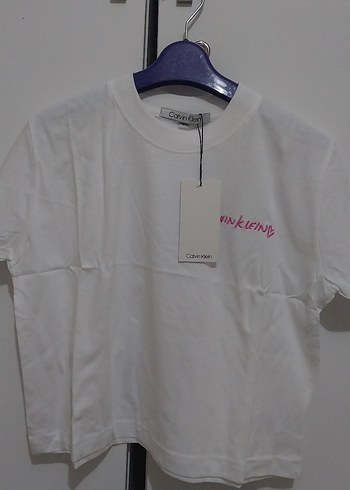 Calvin klein×jennie collab(limited edition) beyaz crop tee - Görsel 3