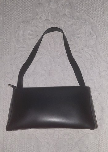 Siyah Minimalist Deri Kadın Çantası