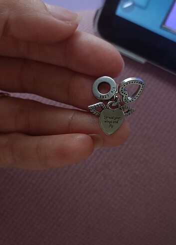 Beden Pandora kanatlı kalp charm