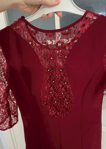 Bordo elbise - Görsel 3