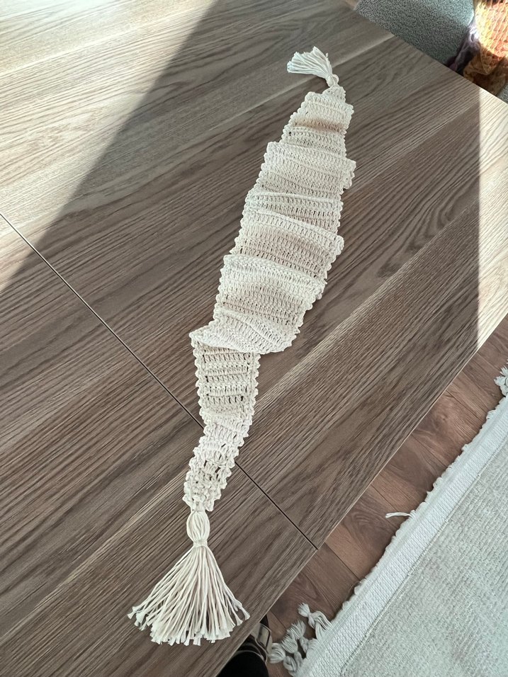 Püsküllü Bohem Örgü Kadın Şal - Görsel 5