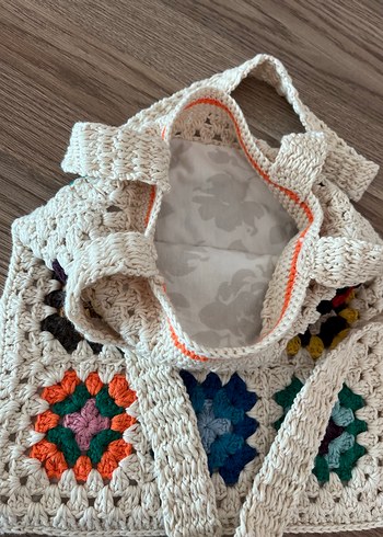 Renkli Örgü Bohem Kadın Çanta - Görsel 6