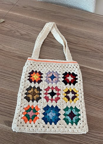Renkli Örgü Bohem Kadın Çanta - Görsel 3
