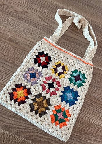 Renkli Örgü Bohem Kadın Çanta - Görsel 5