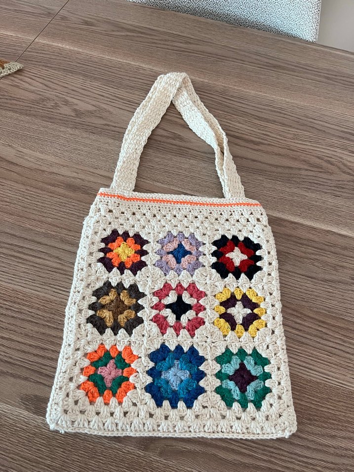 Renkli Örgü Bohem Kadın Çanta - Görsel 3