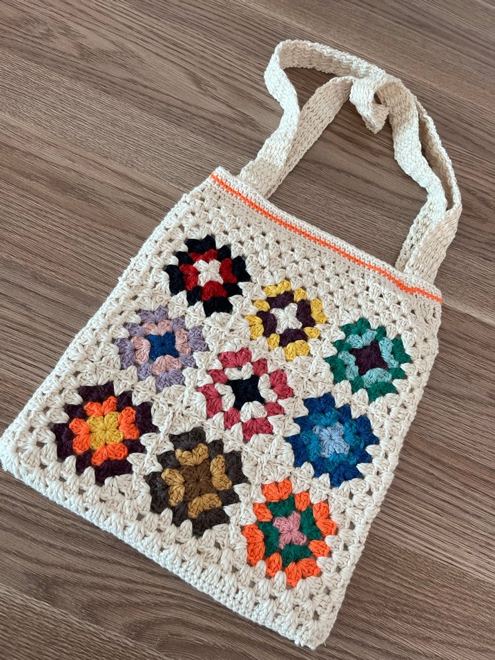 Renkli Örgü Bohem Kadın Çanta - Görsel 5